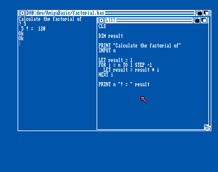 Amiga Basic: Factorial