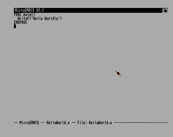 Hello World in Amiga E