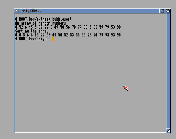 BubbleSort algorithm in Amiga E