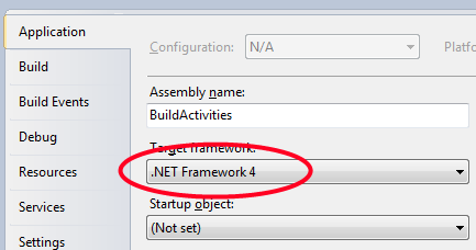 set .net framework 4