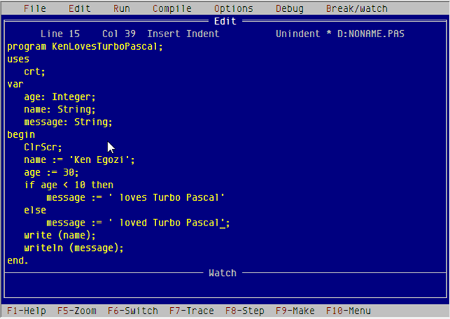 variables en turbo pascal