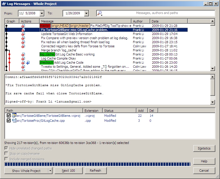 tortoise git log dialog