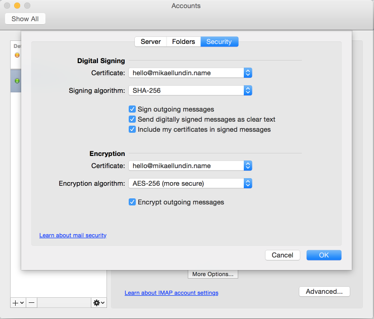 advanced account settings on outlook 2010 for mac