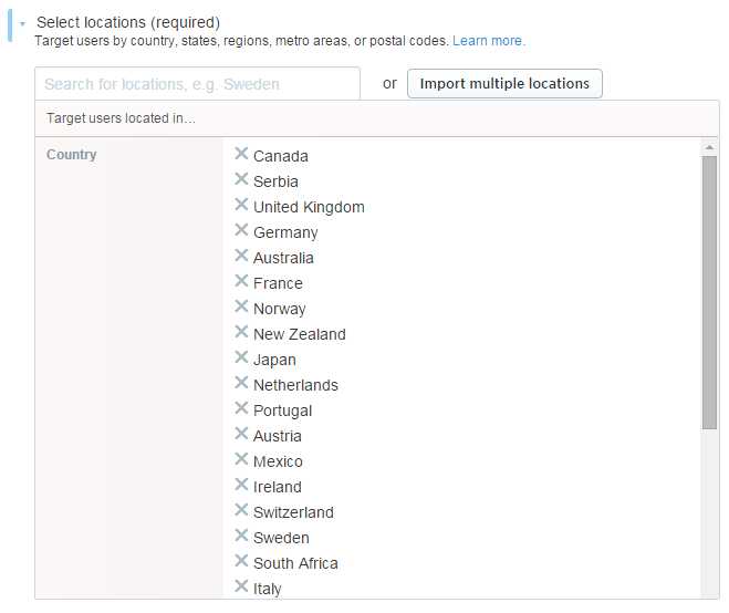 selected 39 locations matching people reading my blog