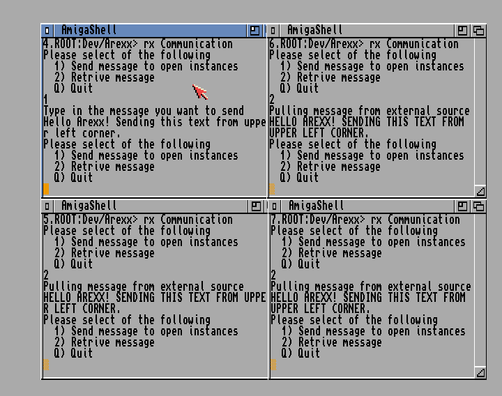 A program to demonstrate inter process communication in Arexx